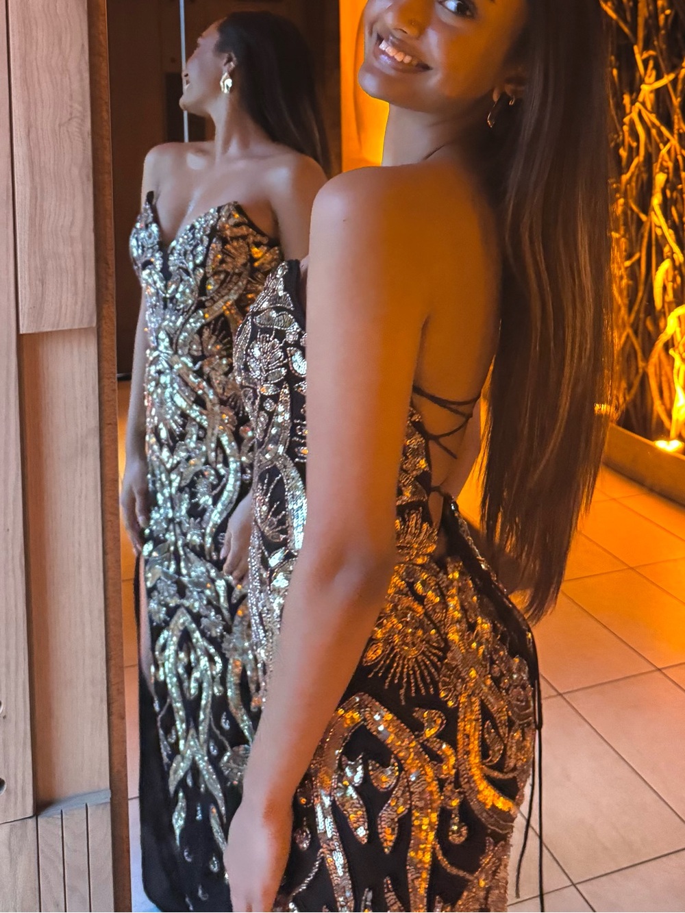 Black & Gold Prom Dress - Terri Costa